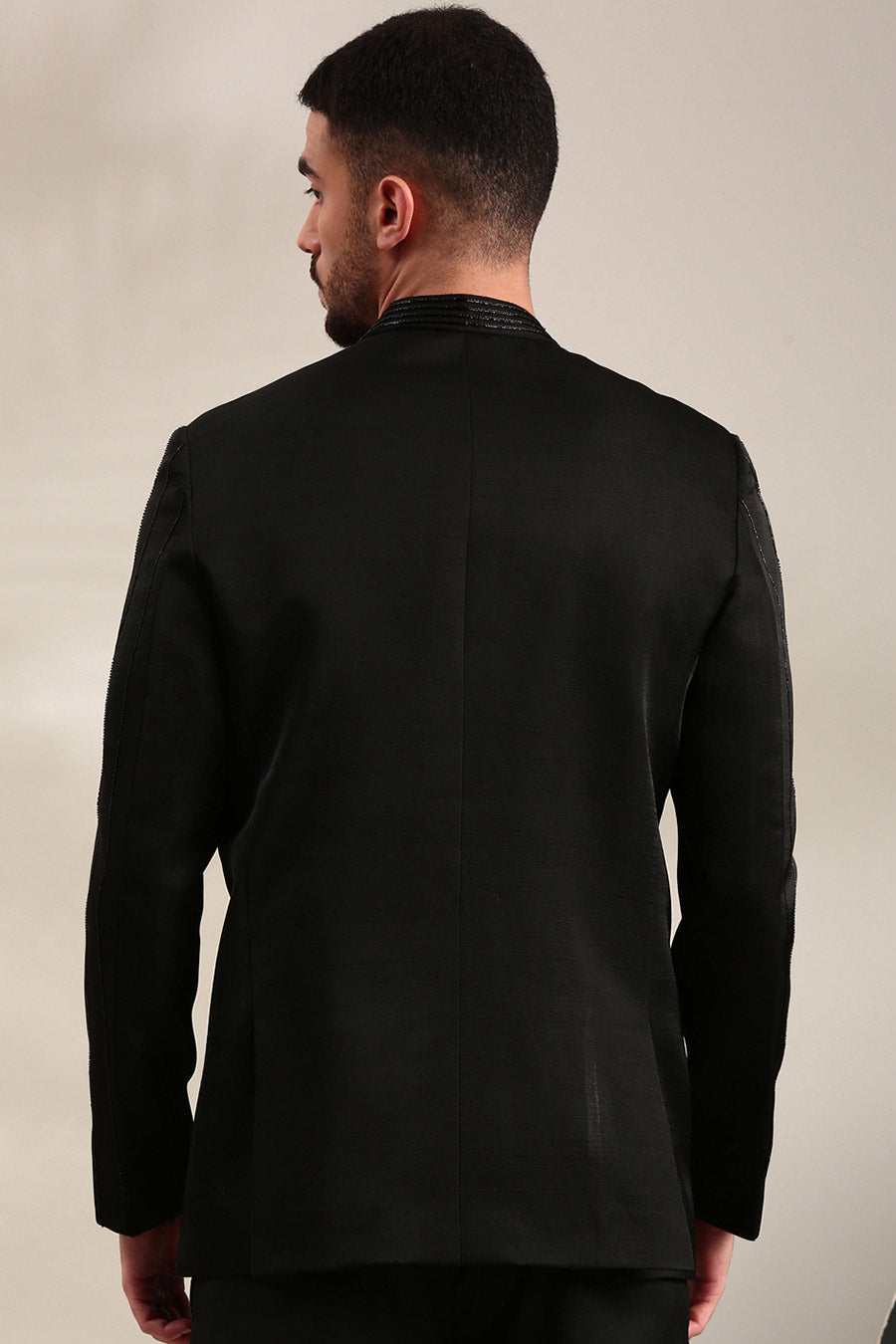 Black Embroidered Bandhgala