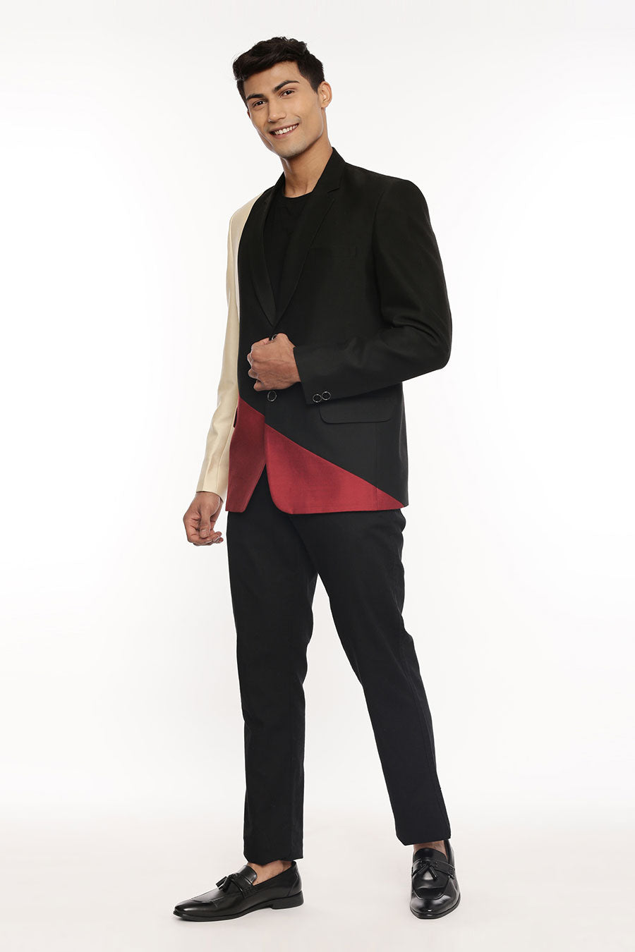 Black Colour-Block Blazer