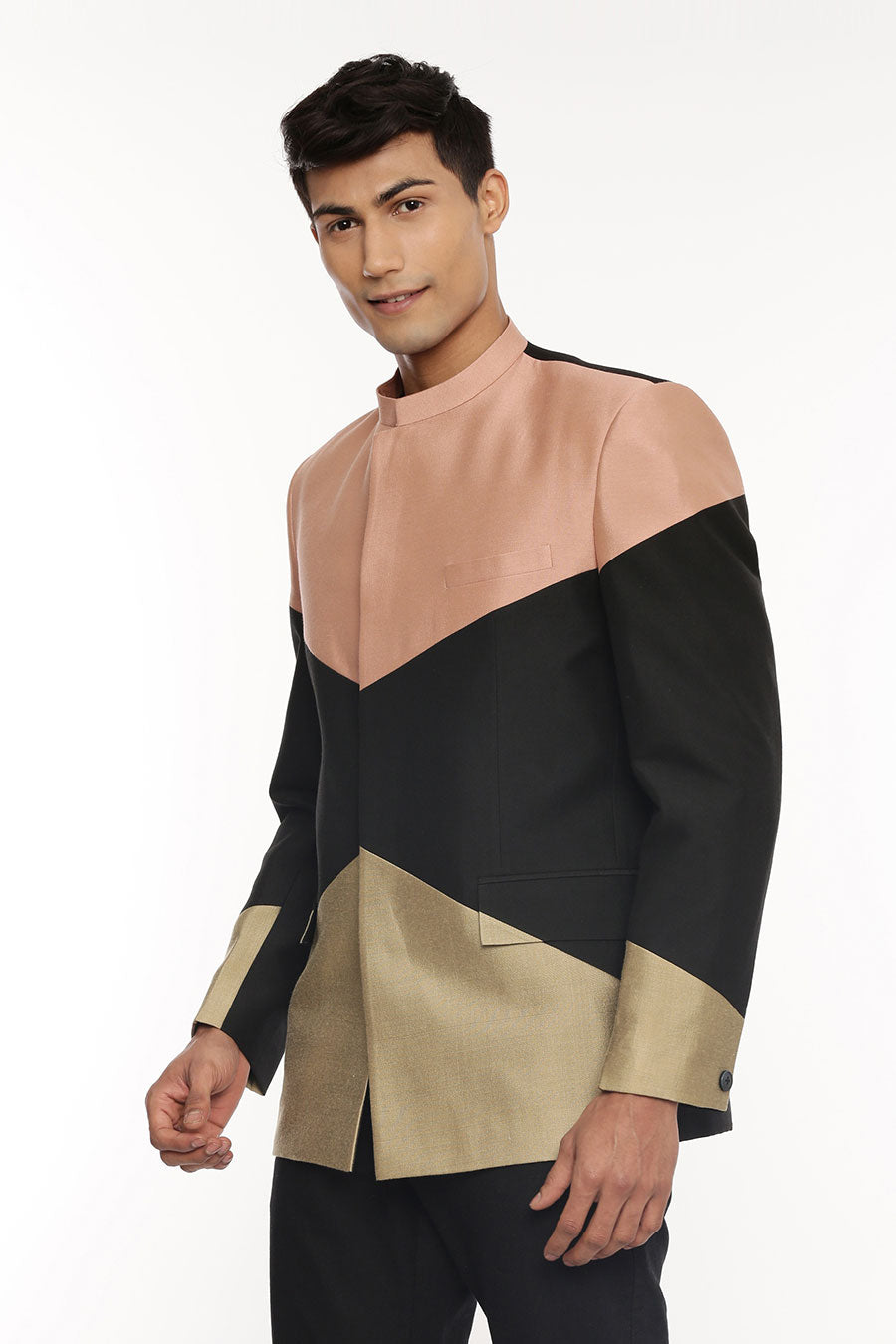 Bronze, Black & Gold Tri-Color Bandhgala