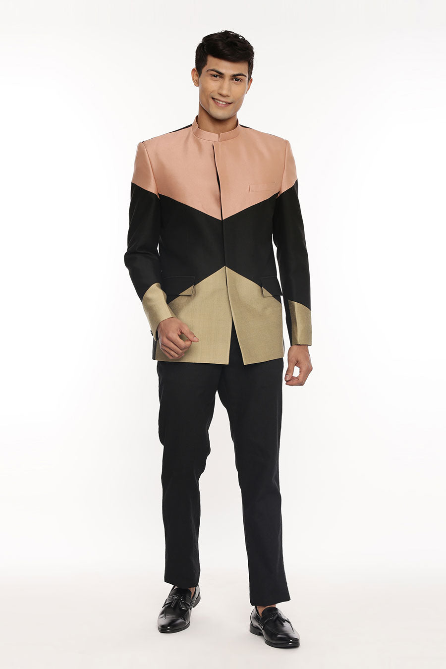 Bronze, Black & Gold Tri-Color Bandhgala