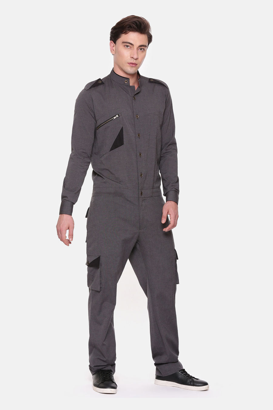 Grey Malai Cotton Jumpsuit