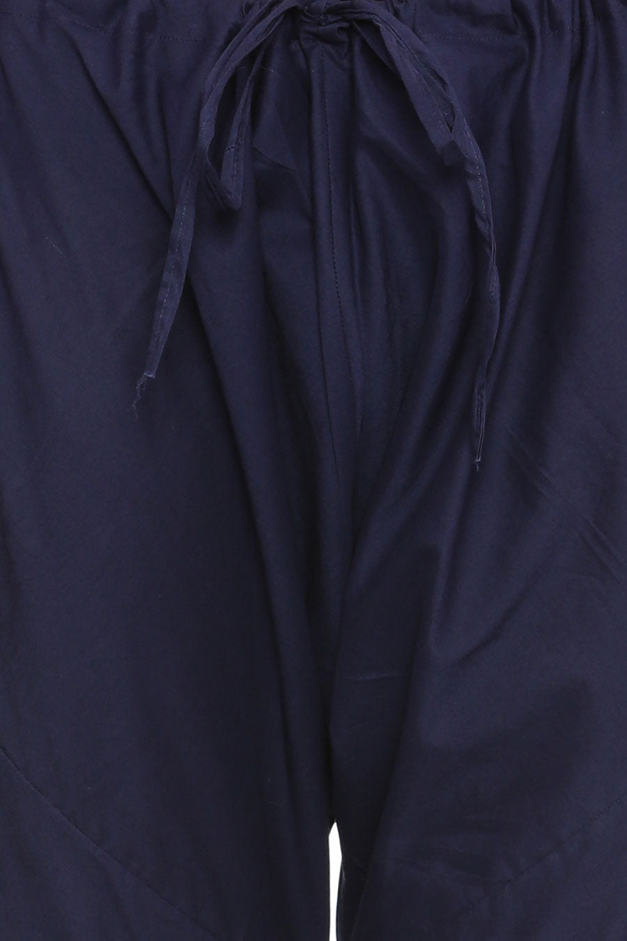 Navy Blue Stitch-Detailed Kurta Set