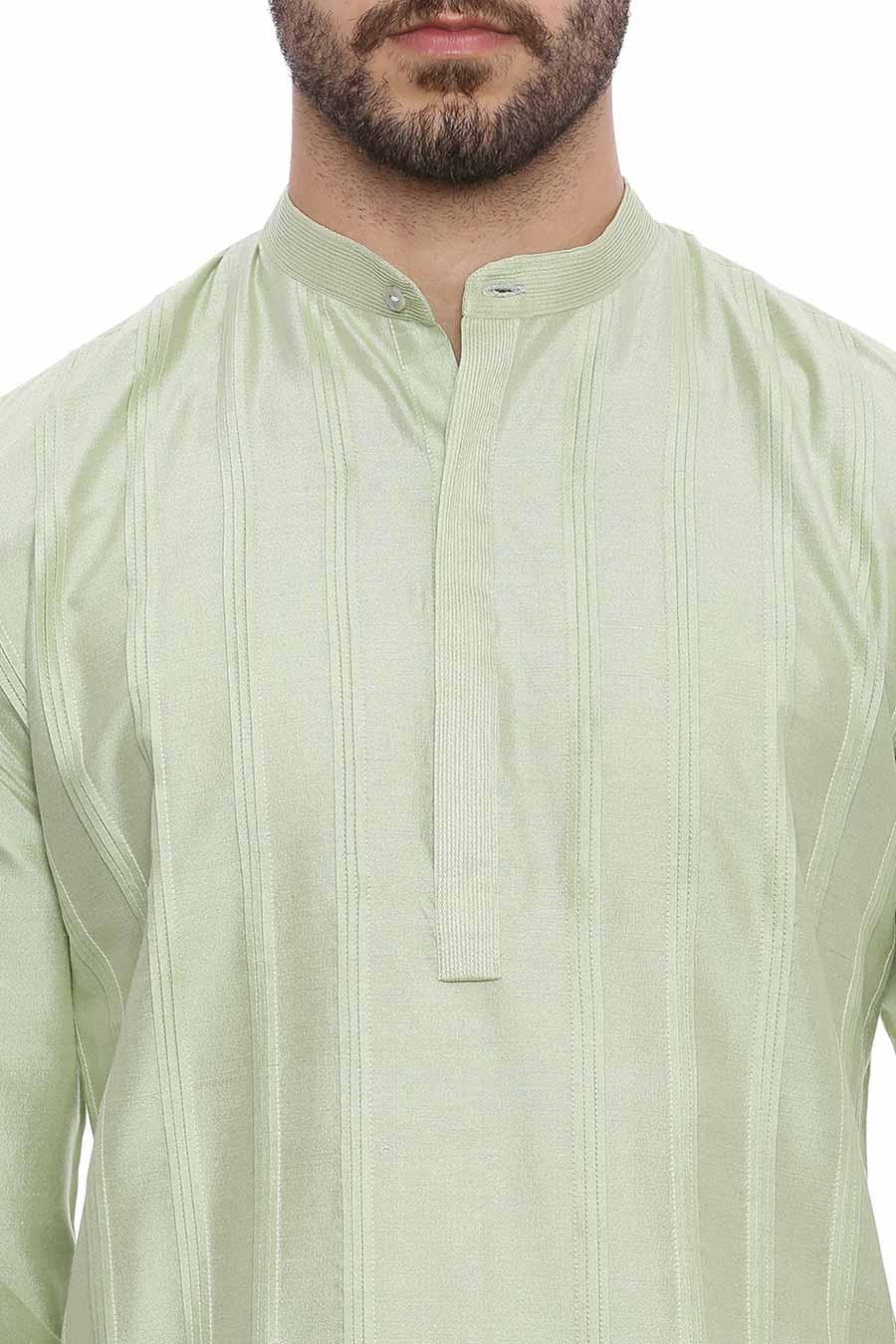Green Pintuck Kurta Set