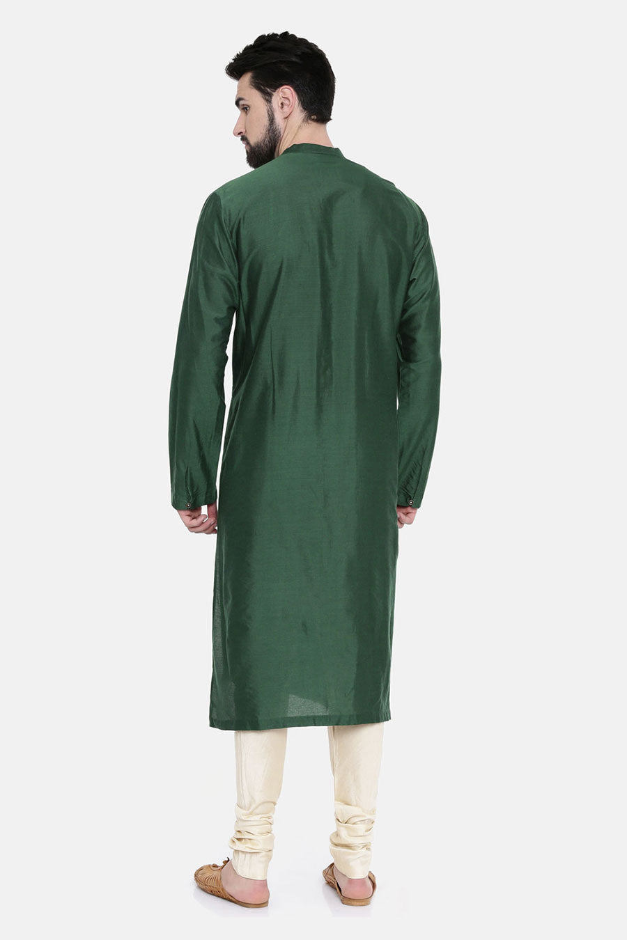 Bottle Green Overlap Kurta Set
