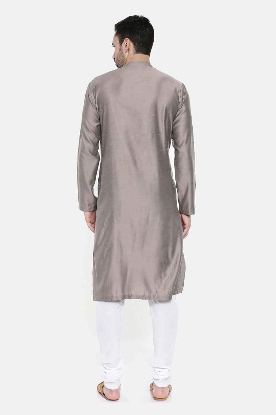 Grey Embellished Kurta Set 