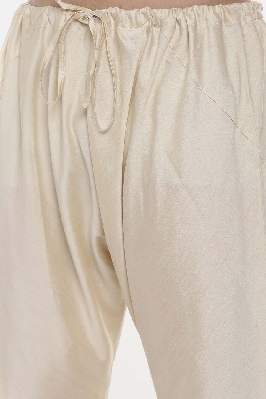 Brown Stitch-Detailed Kurta Set