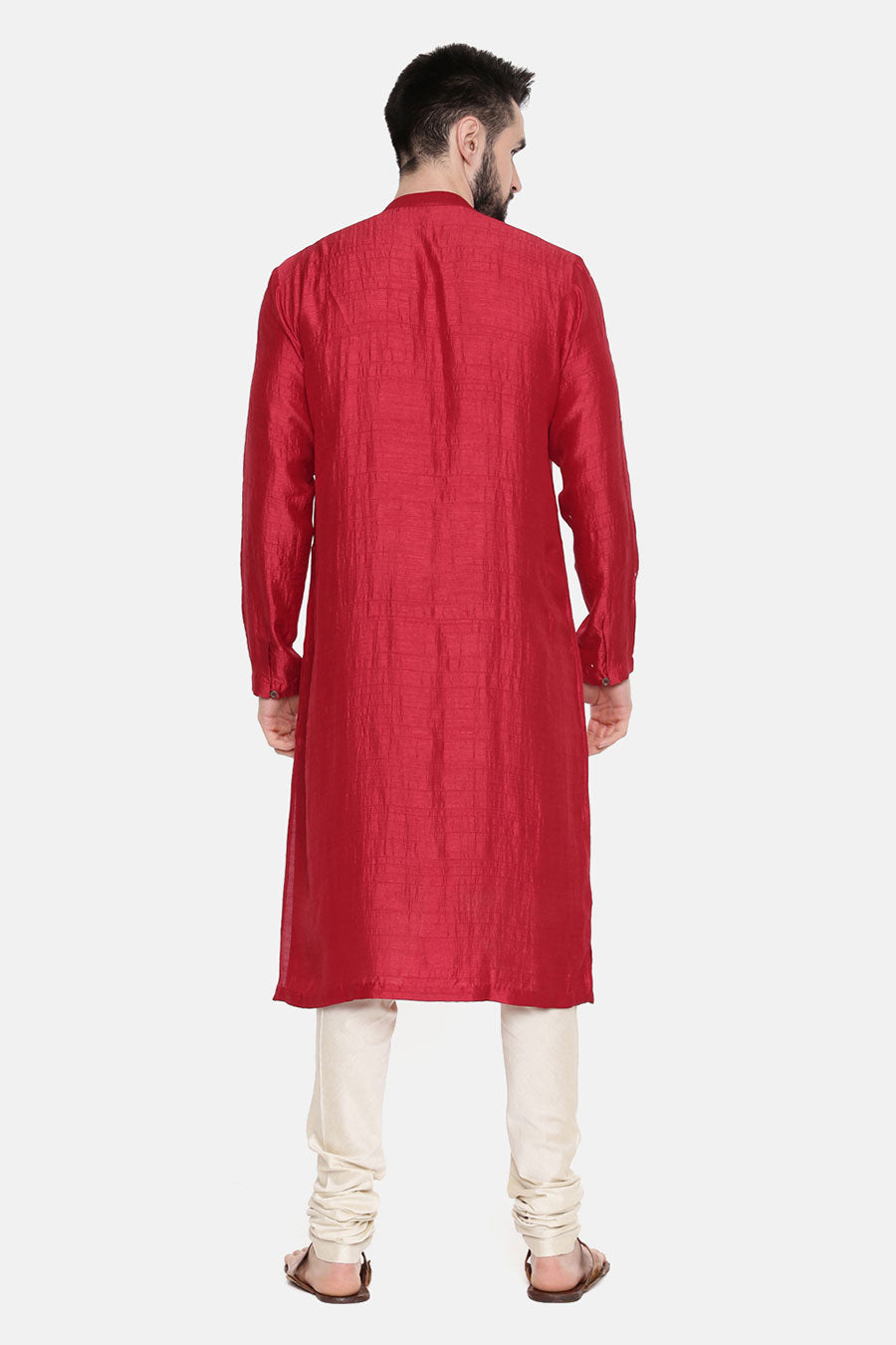 Red Embellished Kurta Set