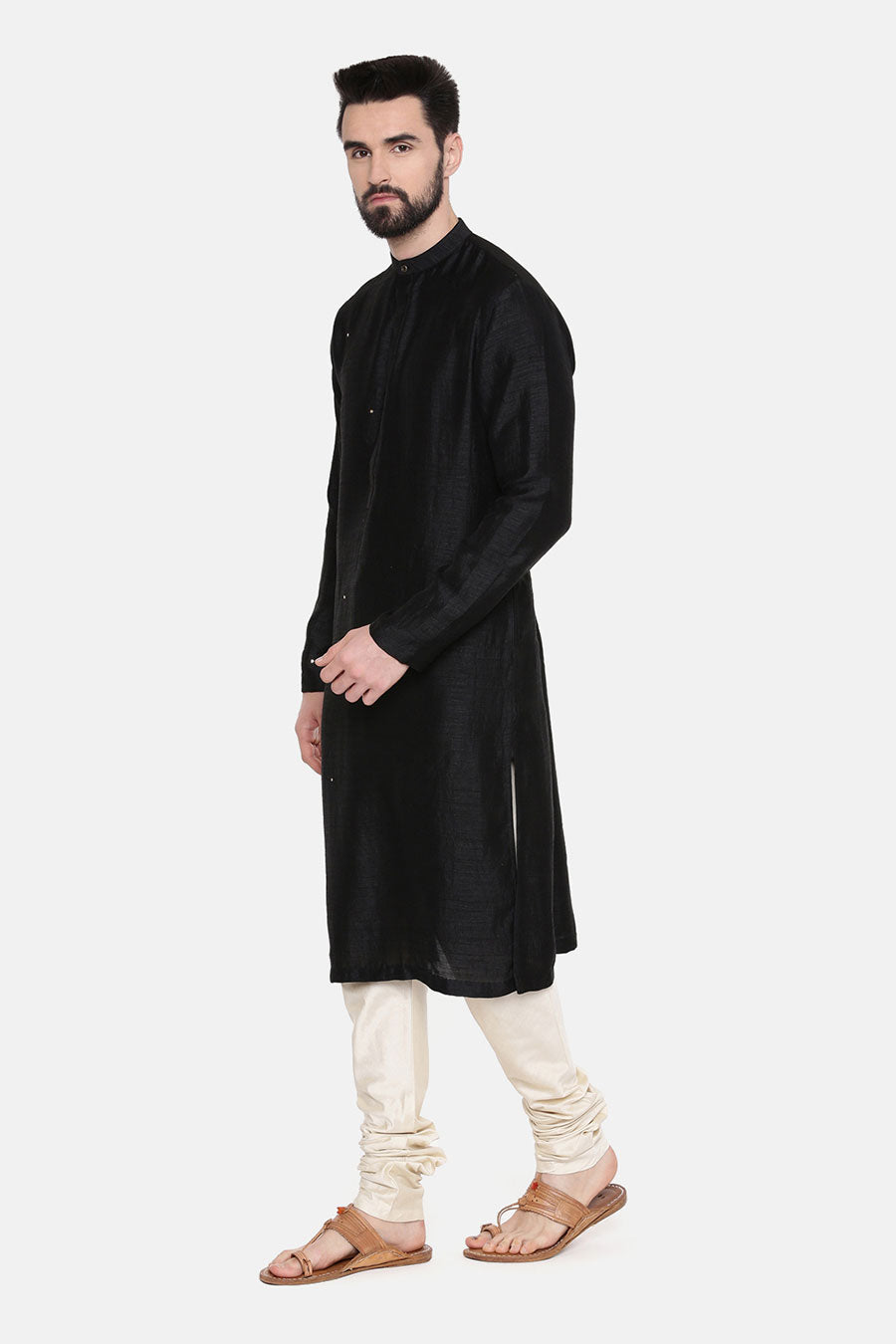Black Embellished Kurta Set