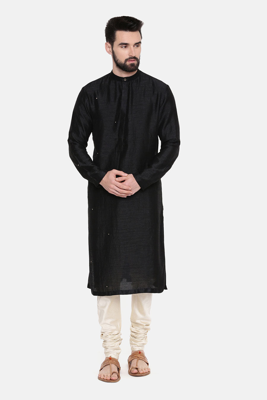 Black Embellished Kurta Set