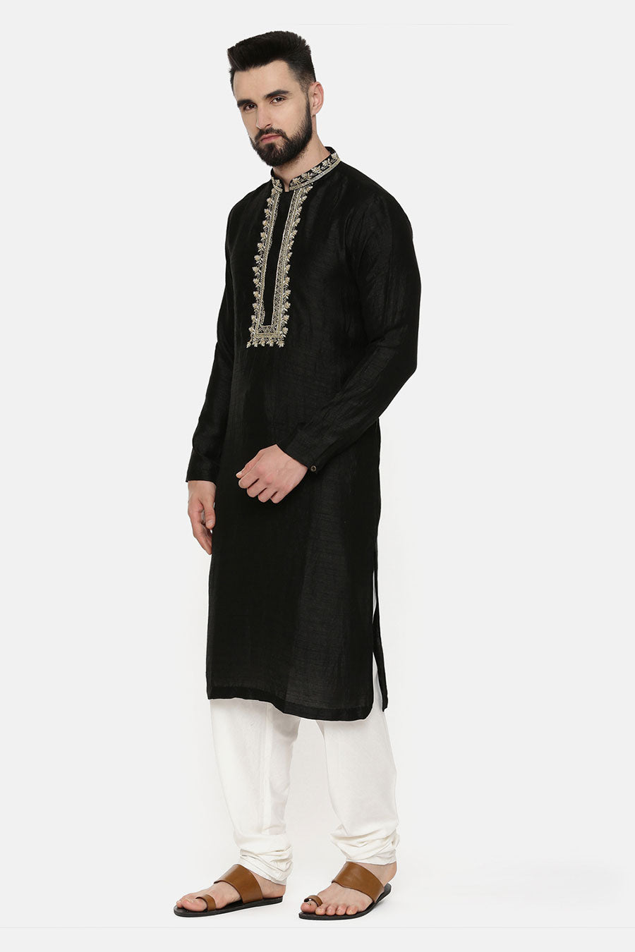 Black Embroidered Kurta Set