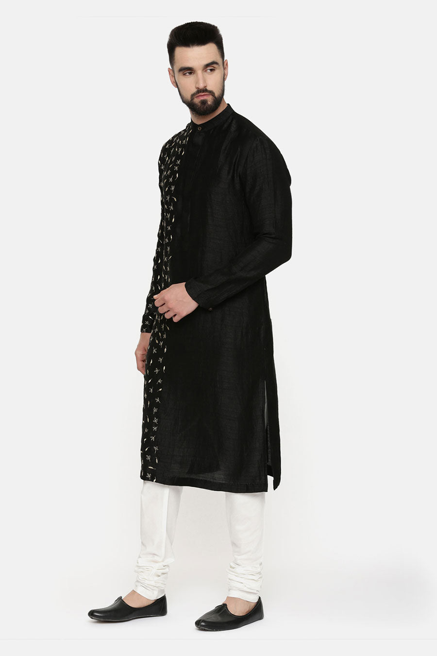 Black Hand-Embroidered Kurta Set