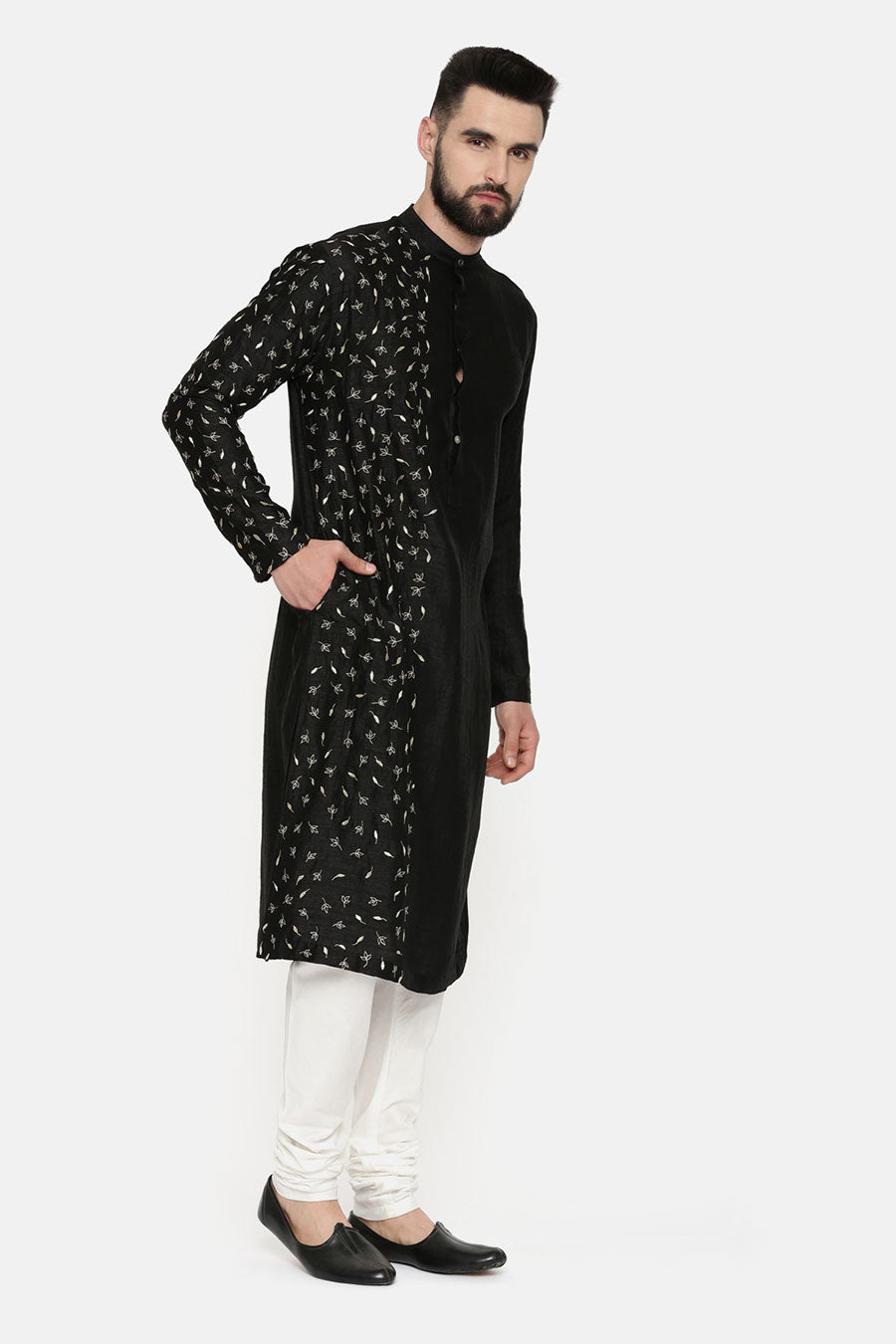Black Hand-Embroidered Kurta Set