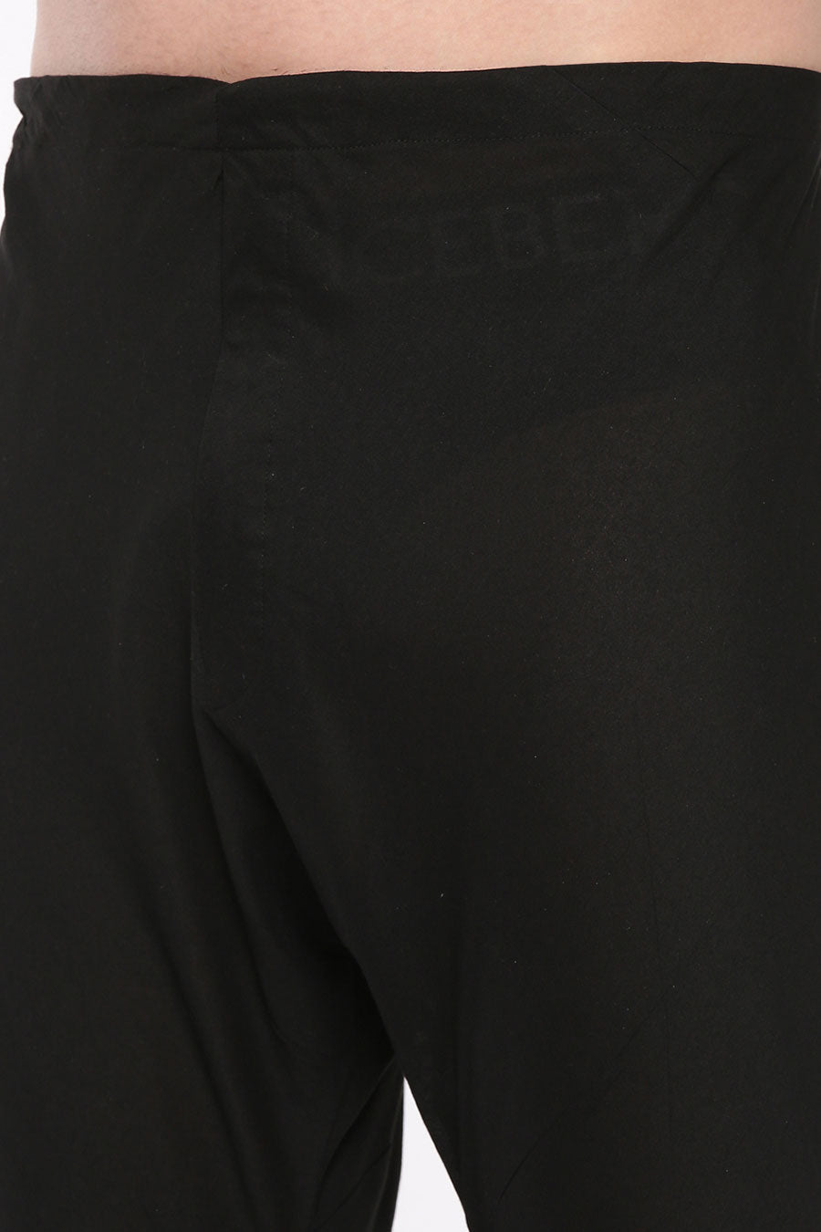 Black Printed Panel Kurta Set