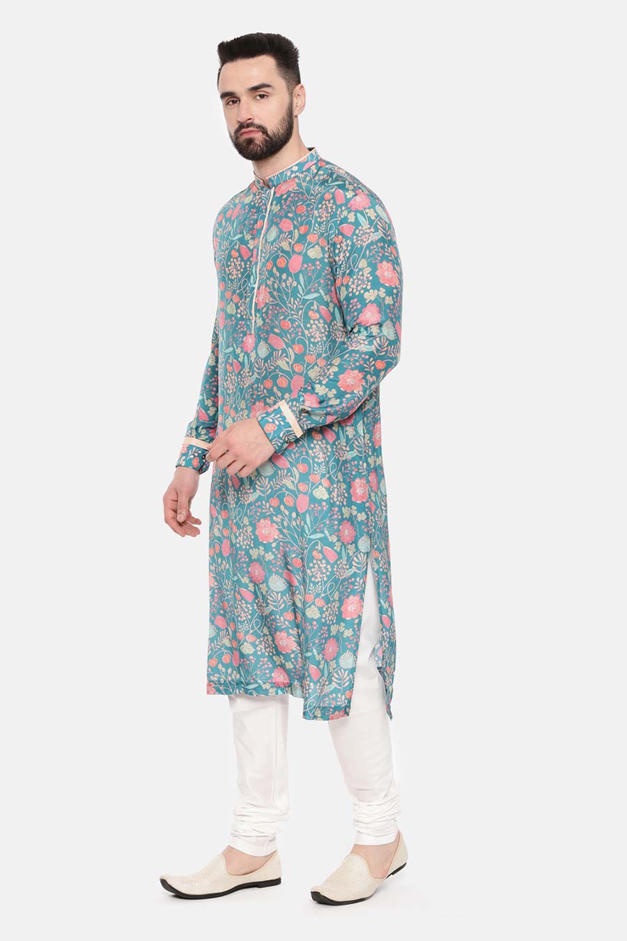 Blue Printed Kurta Set