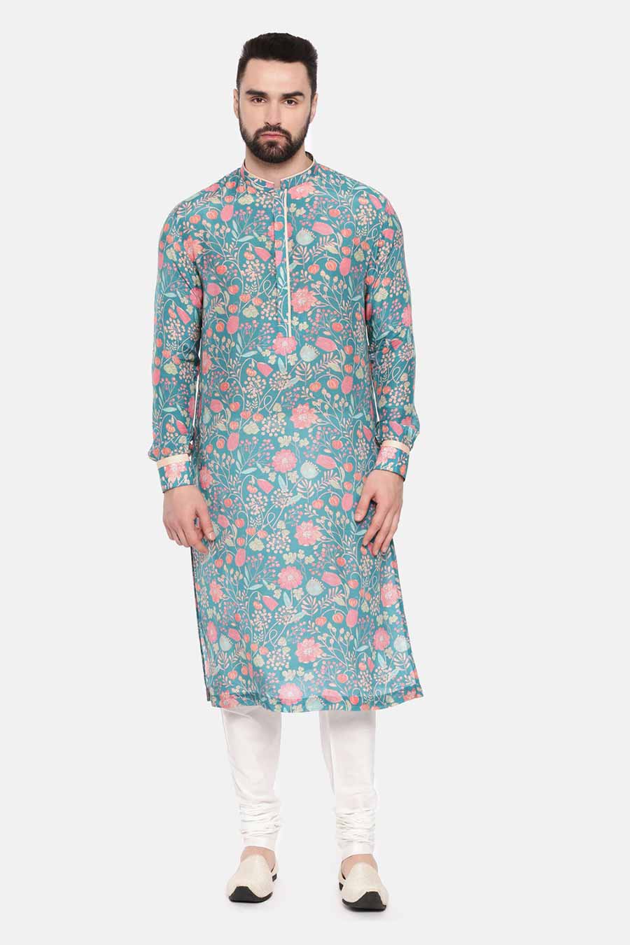 Blue Printed Kurta Set