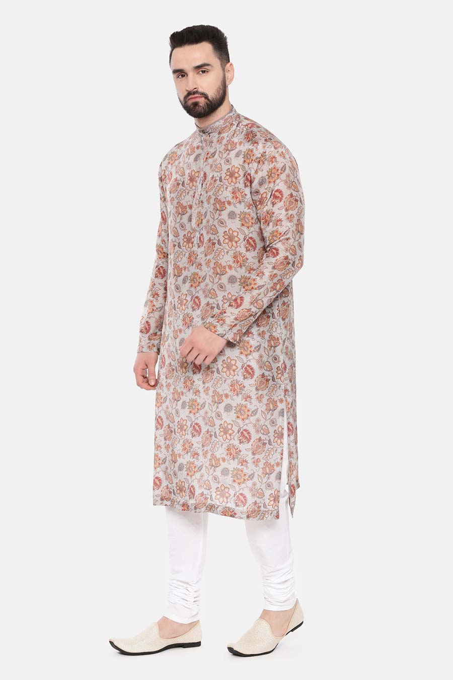 Grey Printed Kurta Set
