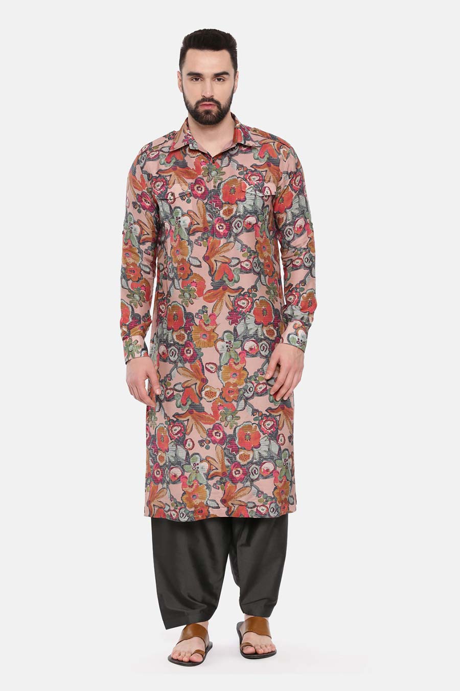 Mauve Printed Kurta Set