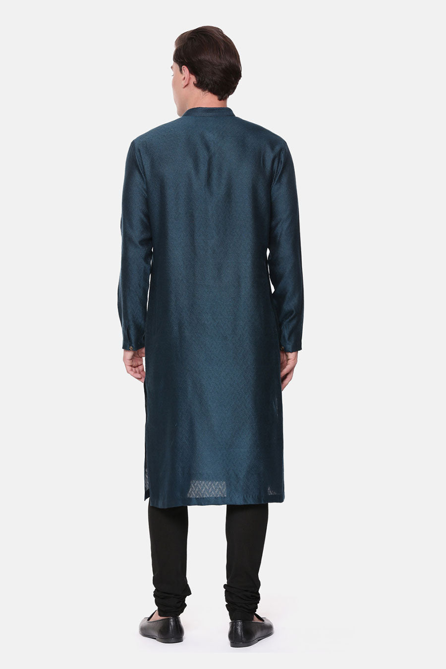 Blue Jacquard Kurta Set