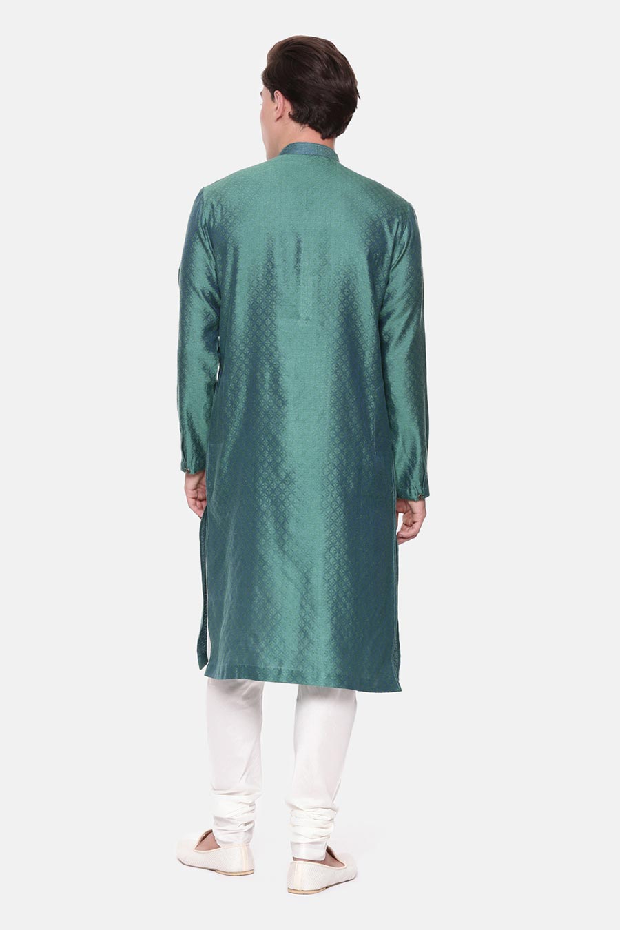 Blue Jacquard Kurta Set