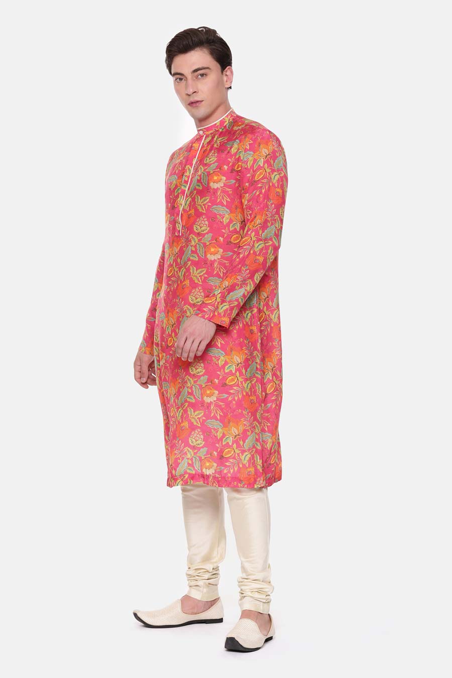 Pink Floral Printed Kurta Set