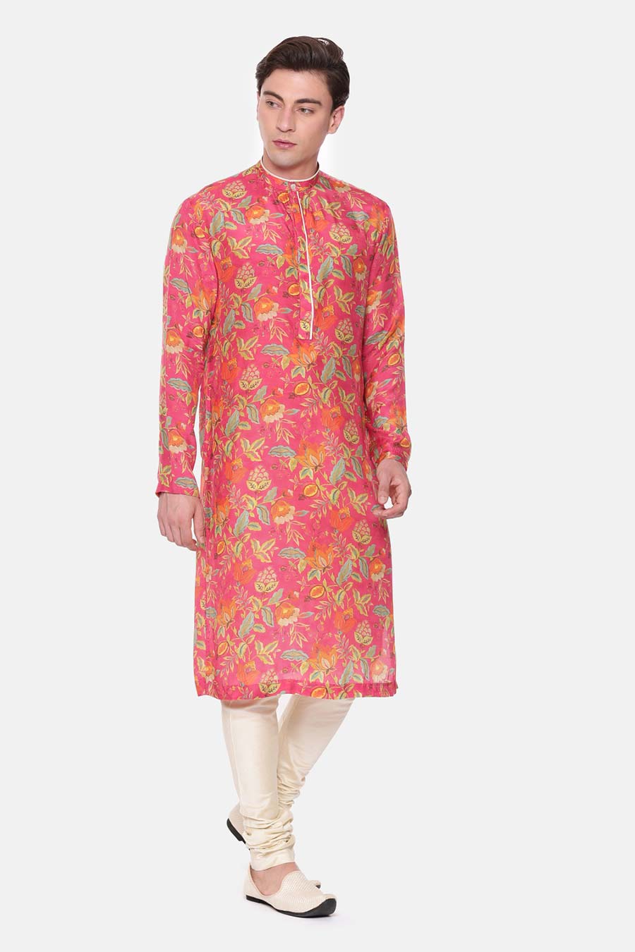 Pink Floral Printed Kurta Set