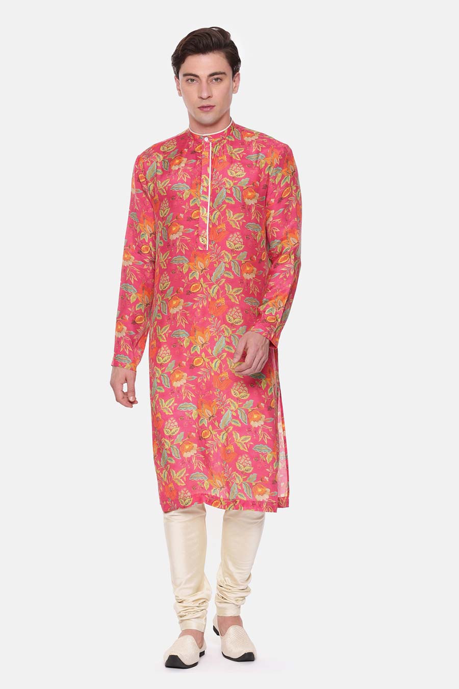 Pink Floral Printed Kurta Set