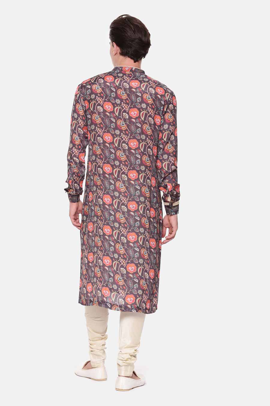 Brown Printed Kurta Set