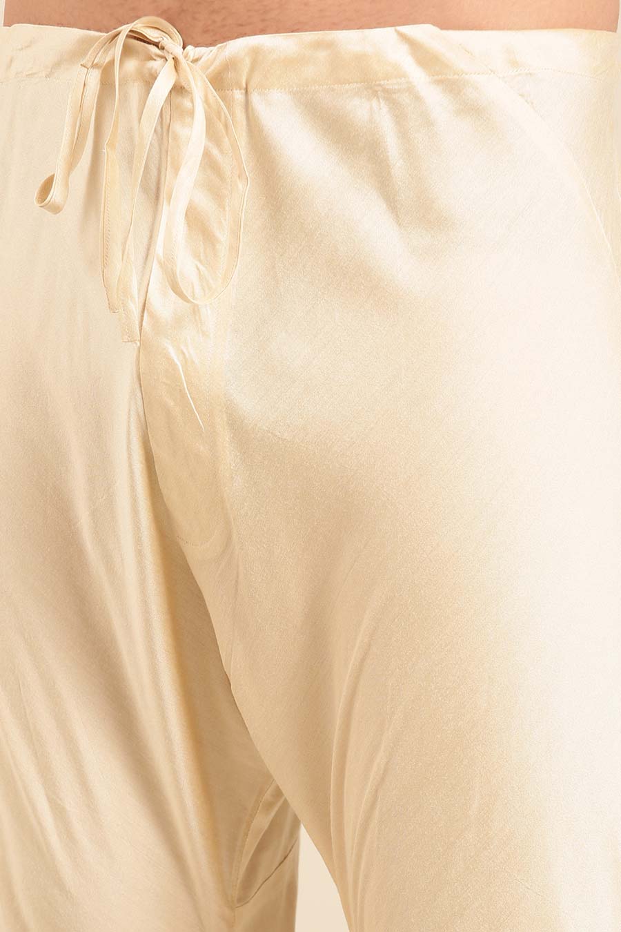 Ivory & Beige Jacquard Panelled Kurta Set