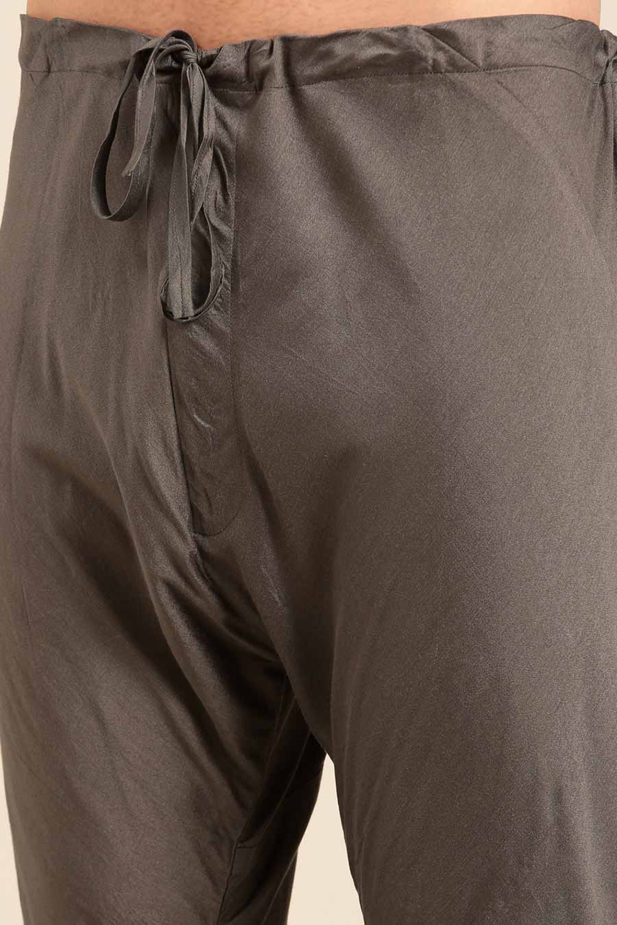 Black Colour-Blocked Panel Kurta Set
