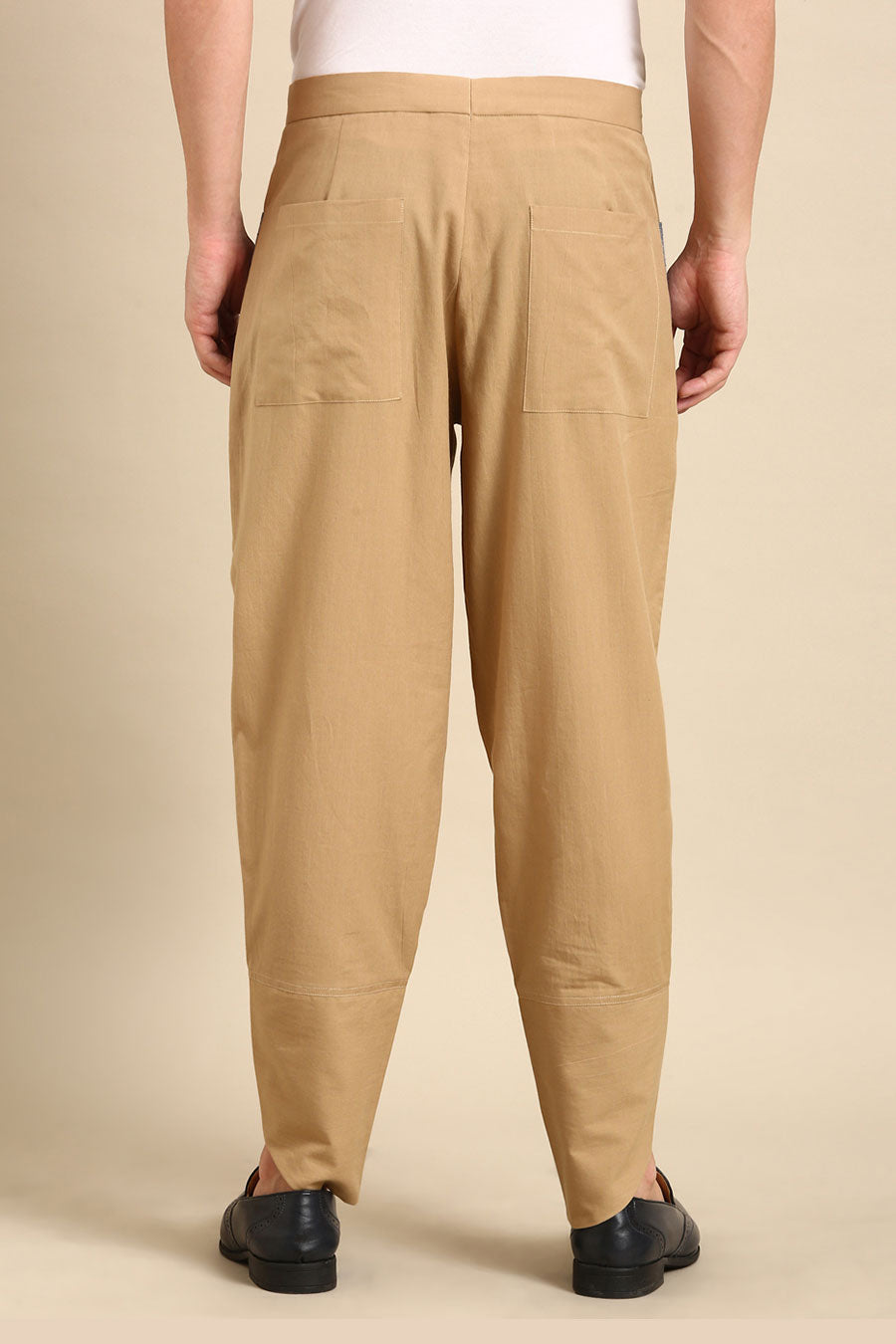 Beige Patch Pocket Pants
