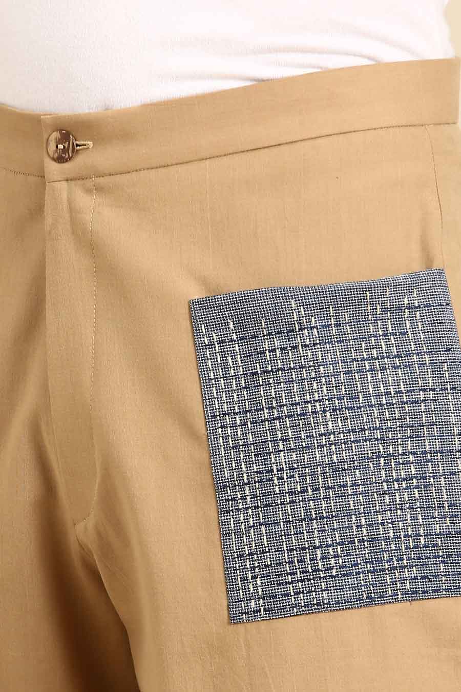 Beige Patch Pocket Pants