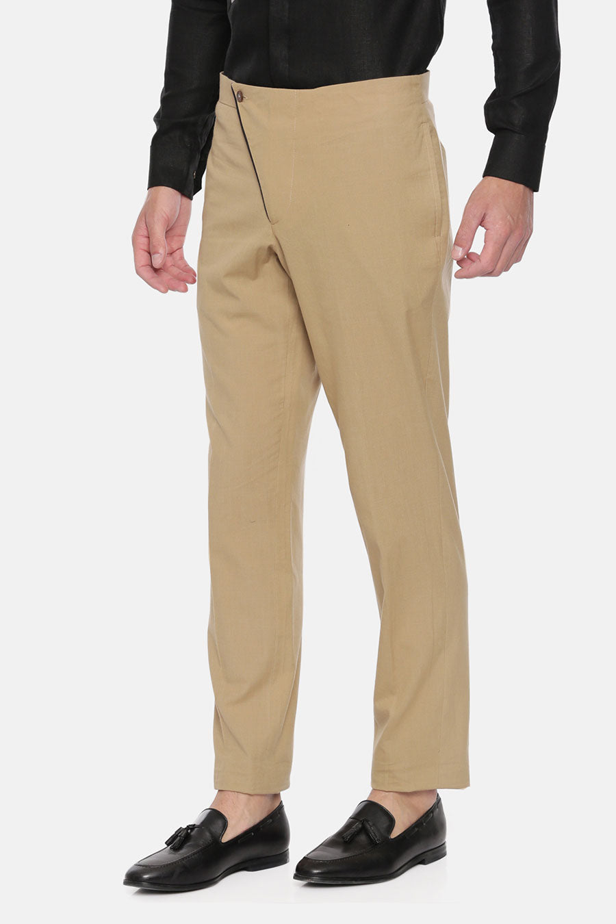 Beige Cotton Trouser