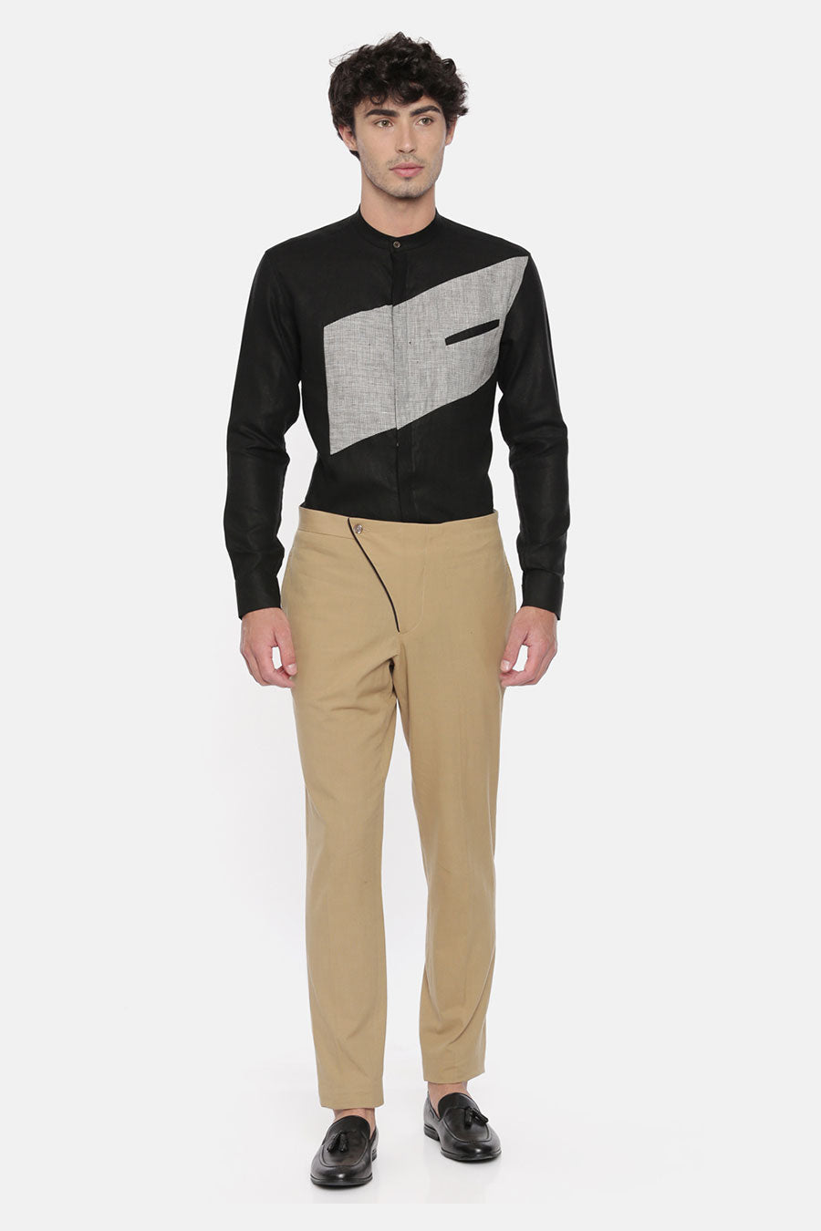 Beige Cotton Trouser
