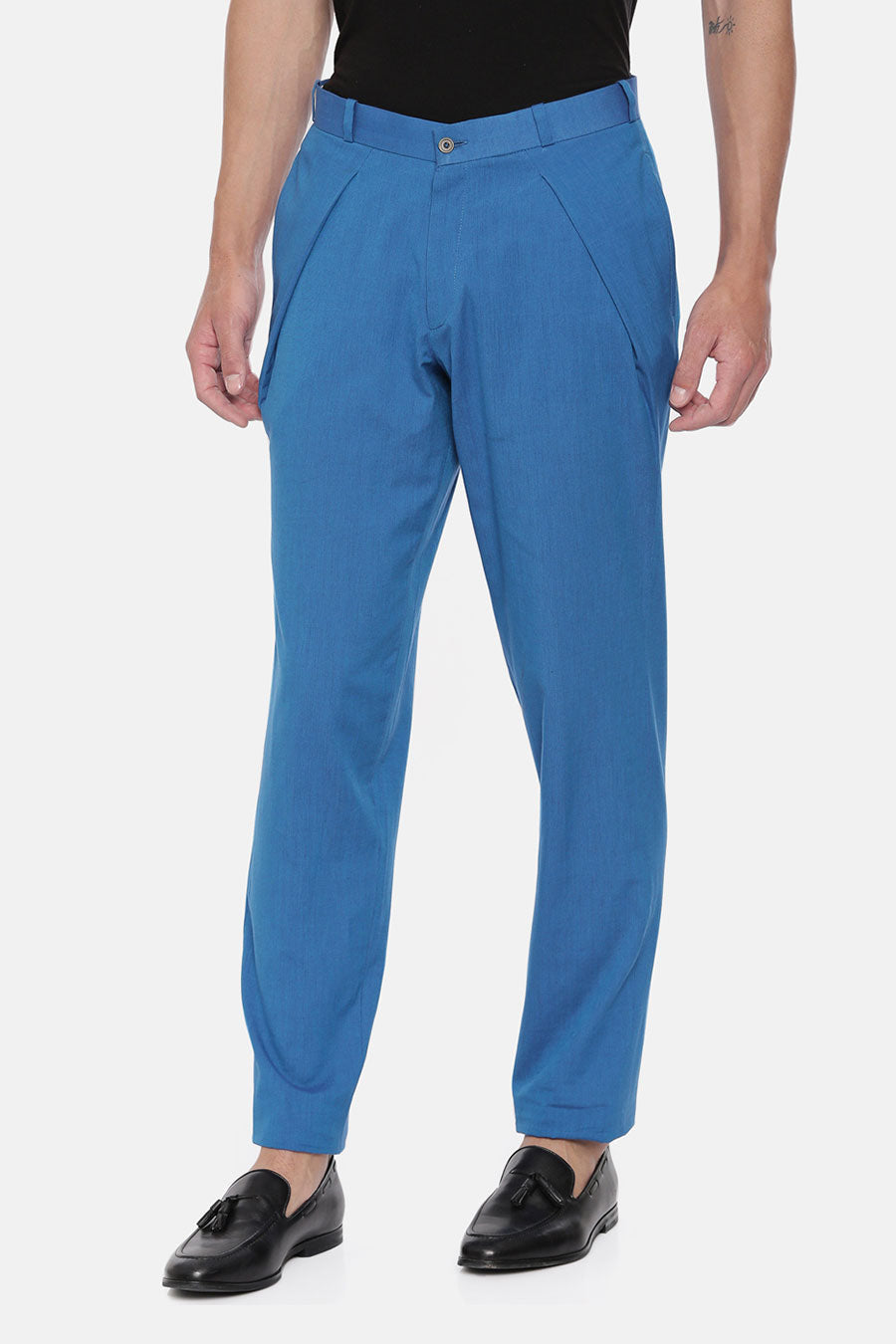 Aqua Blue Pleated Trouser