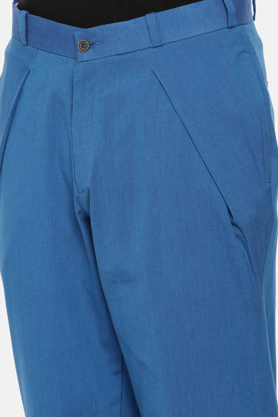 Aqua Blue Pleated Trouser