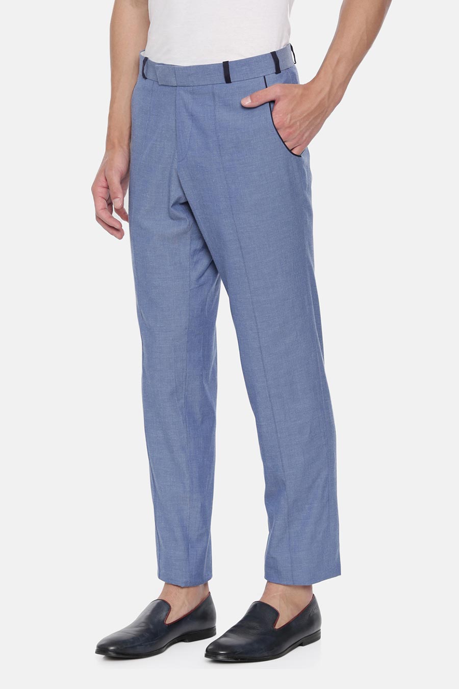 Blue Fitted Trouser