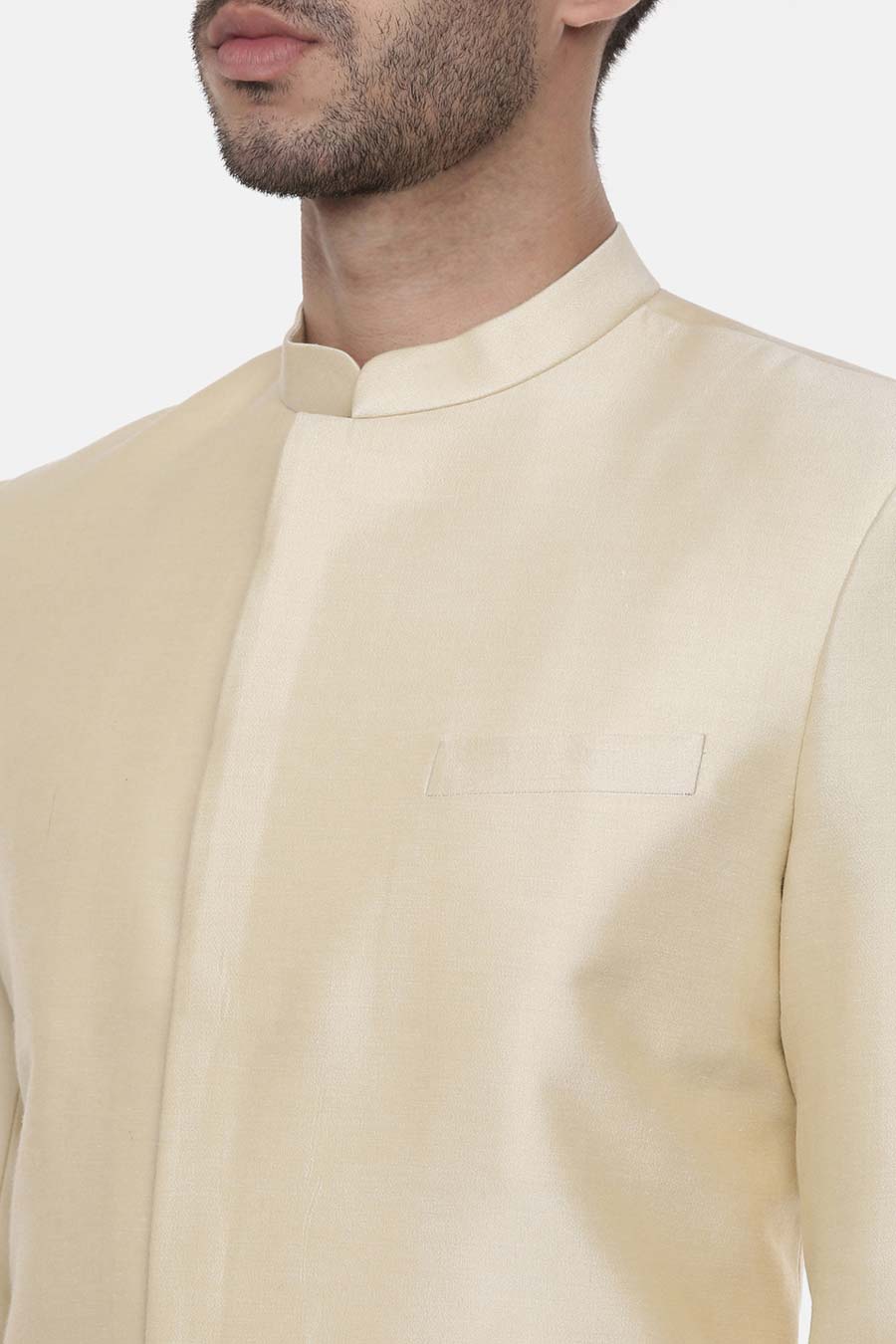 Gold & Beige Embellished Sherwani Set