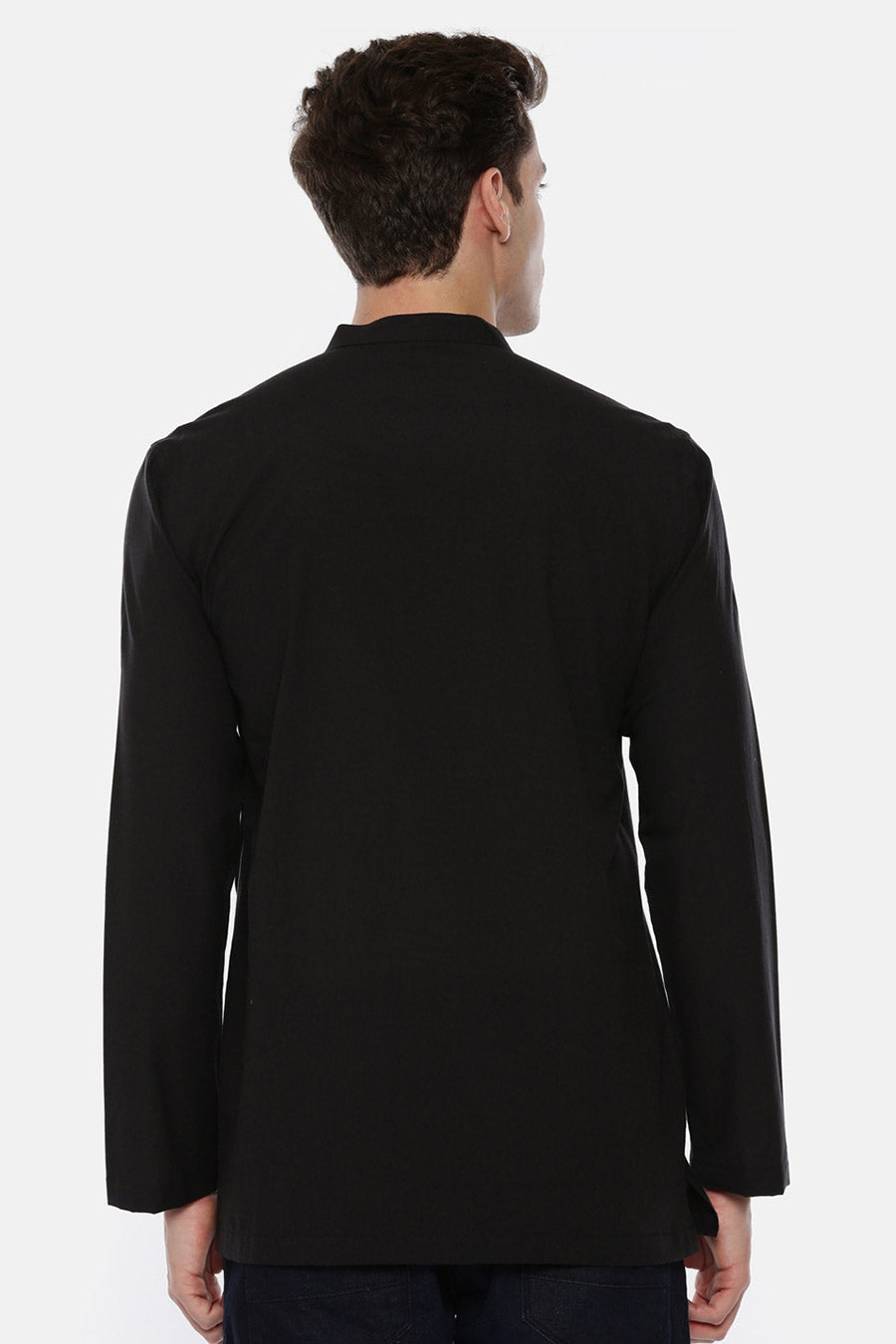 Black Panelled Short Kurta