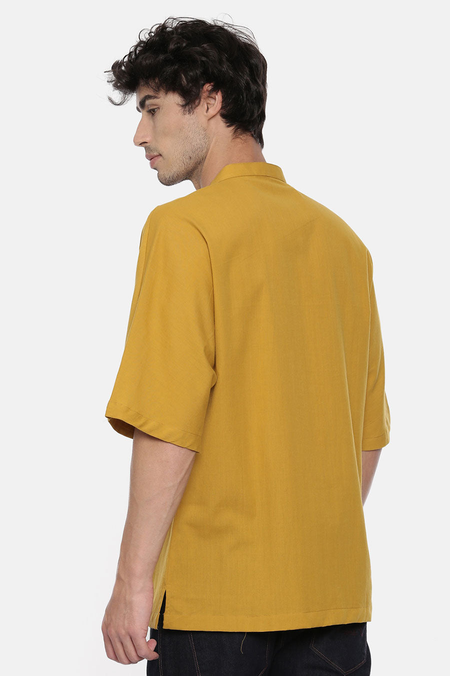 Mustard Overlap Short Kurta