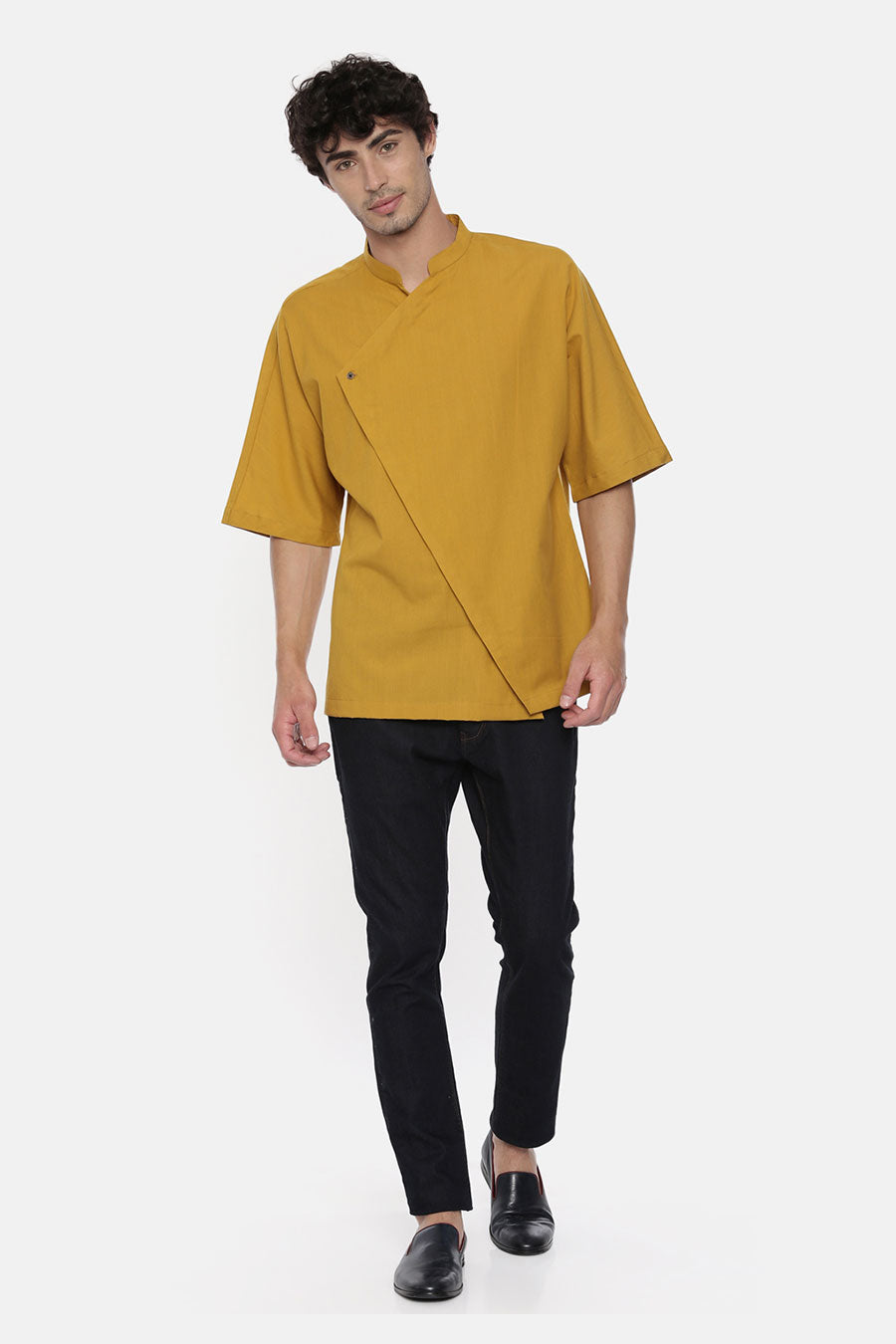 Mustard Overlap Short Kurta