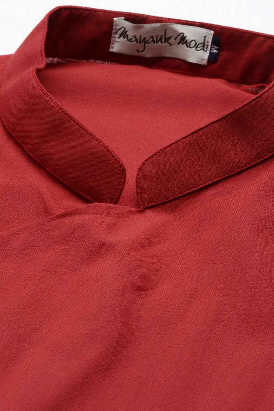Red Overlap Short Kurta
