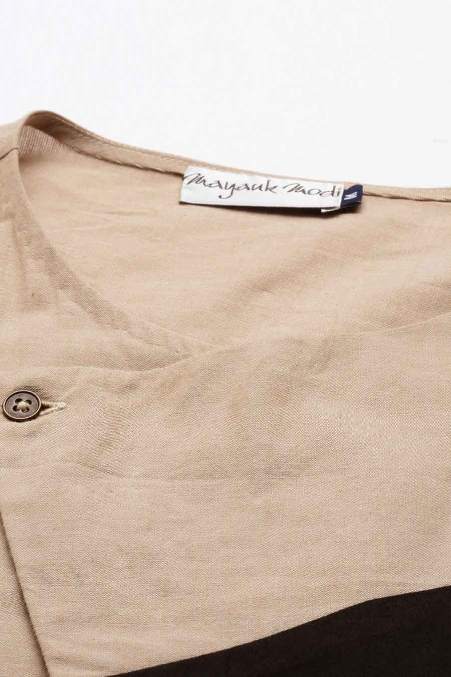 Beige & Black Short Kurta
