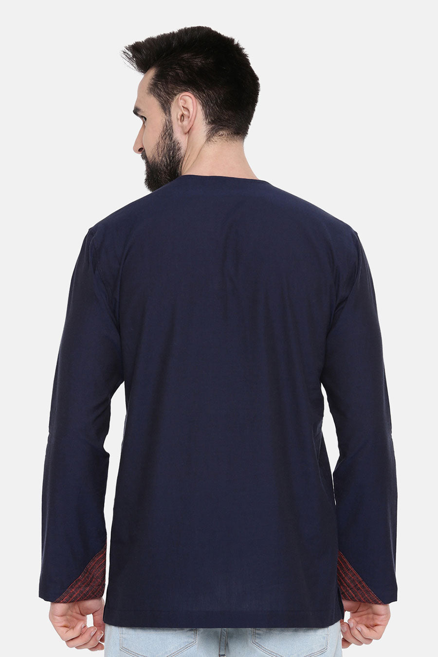 Blue Cotton Short Kurta