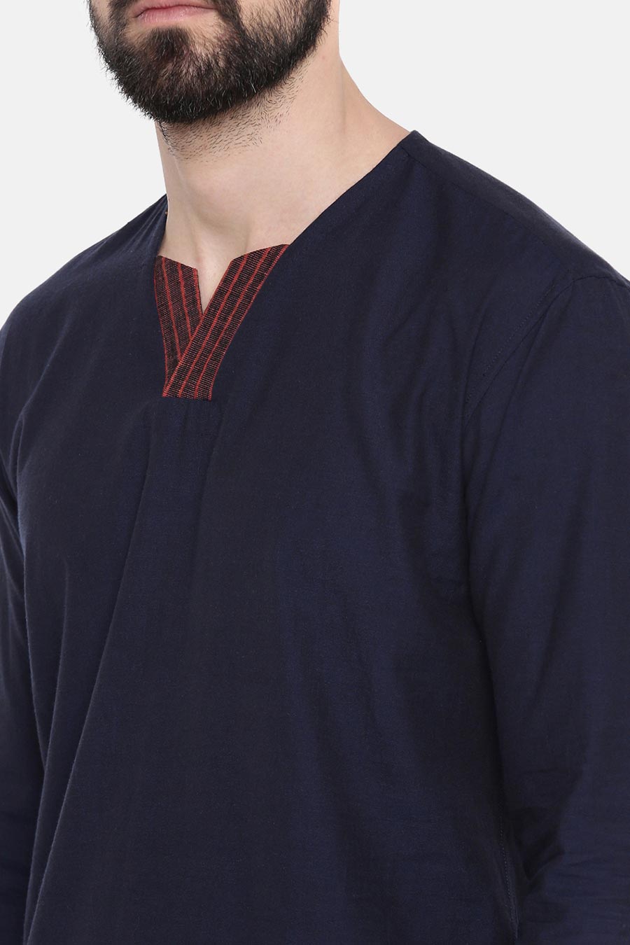Blue Cotton Short Kurta