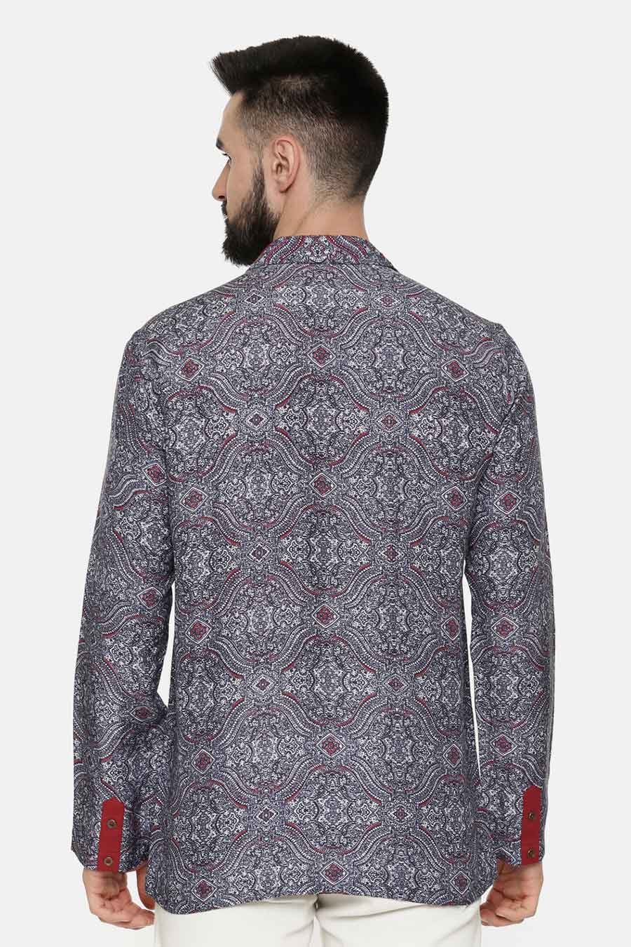 Blue Printed Short Kurta