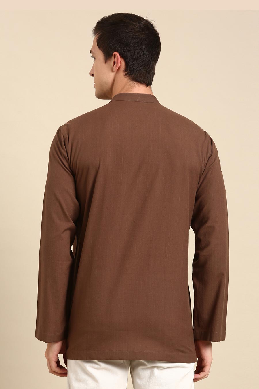 Brown Zipper Short Kurta