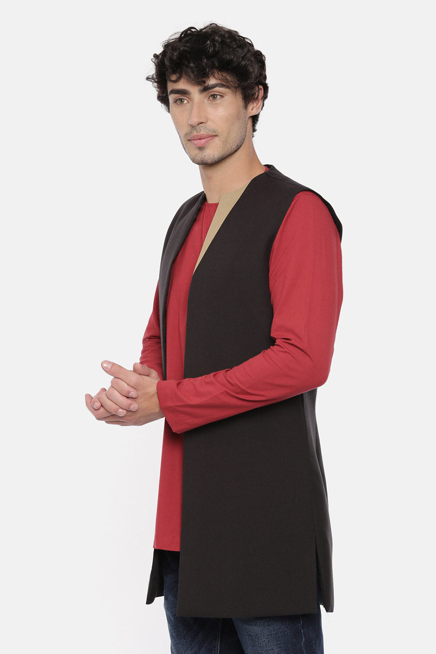 Black Front Open Jacket