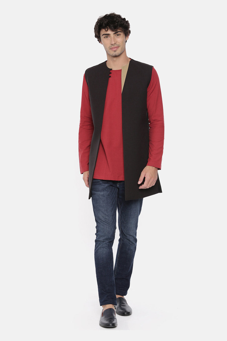 Black Front Open Jacket