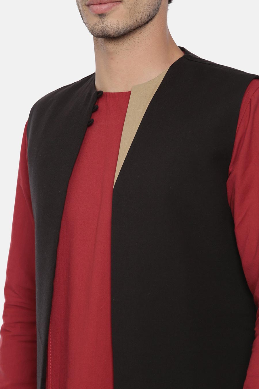 Black Front Open Jacket