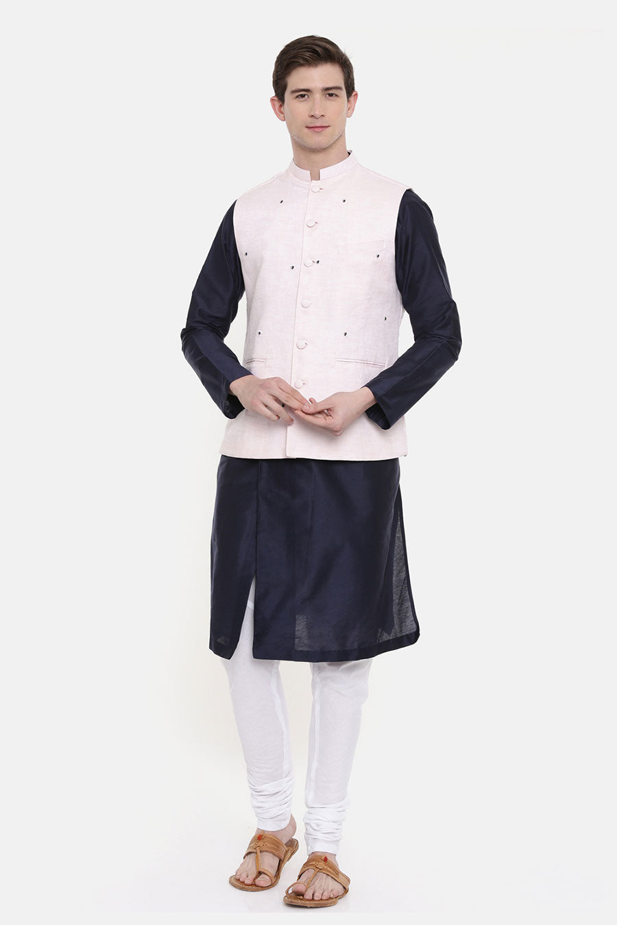 Baby Pink Embroidered Bandi Jacket